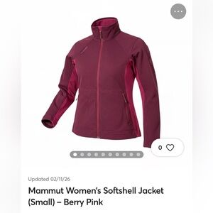 Mammut Women’s Softshell Jacket size small - Berry/Pink